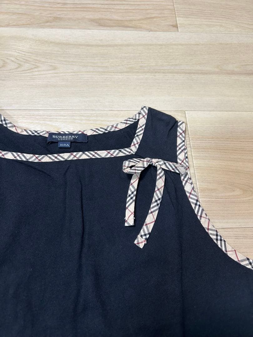 バーバリー　160size タンクトップ　ノバチェック　トップス　リボン