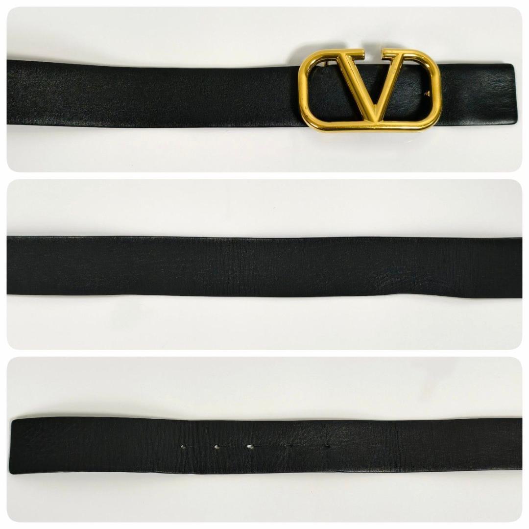 最終値下げ【美品】VALENTINO Vロゴ シグネチャーベルト ブラック