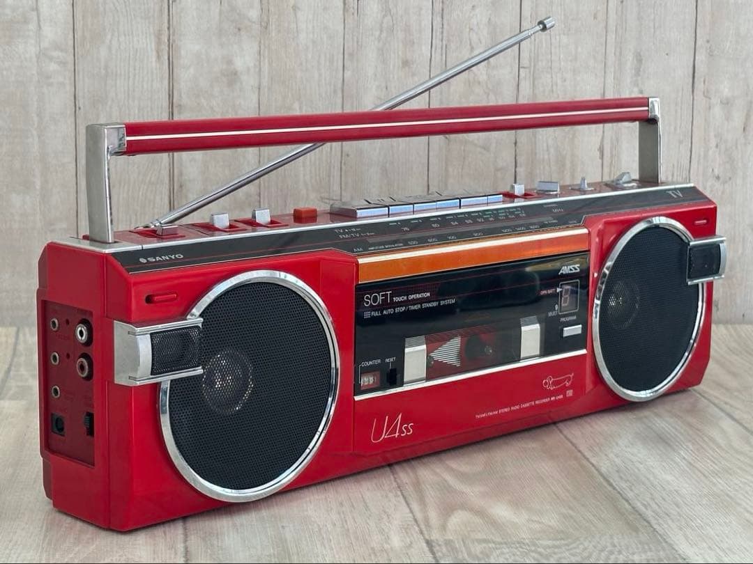 【動作品】ラジカセ SANYO MR-U4SS 当時物ラジオFM/AM