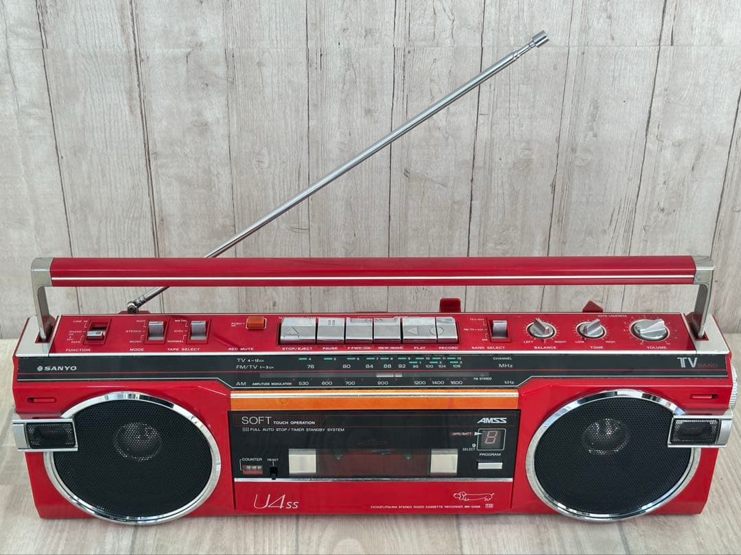 【動作品】ラジカセ SANYO MR-U4SS 当時物ラジオFM/AM