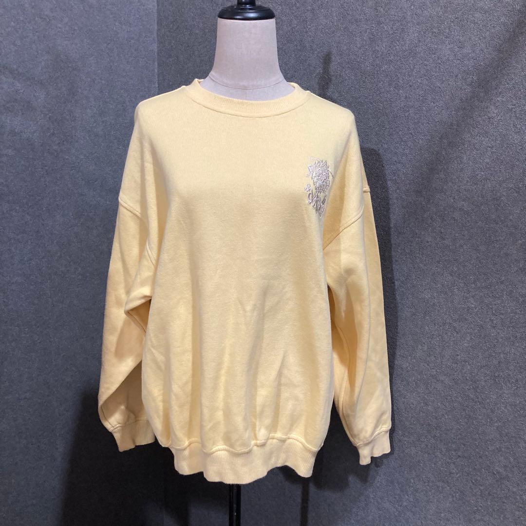 santa fe イエロー オーバーサイズ トレーナー　総刺繍　レア　サンタフェ