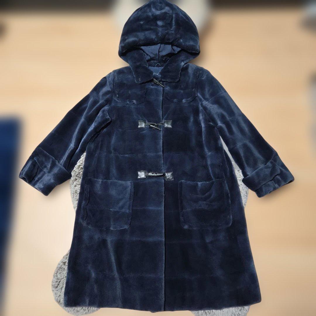 CBF FOURREUR ウィーゼル シルク100% ダッフル コート