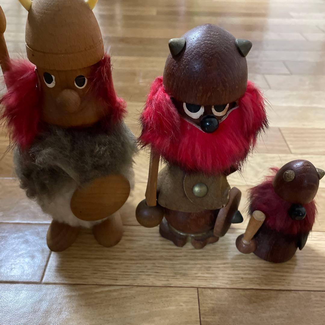 ヴィンテージ　ノギンス人形北欧 デンマーク　バイキング　3体セット