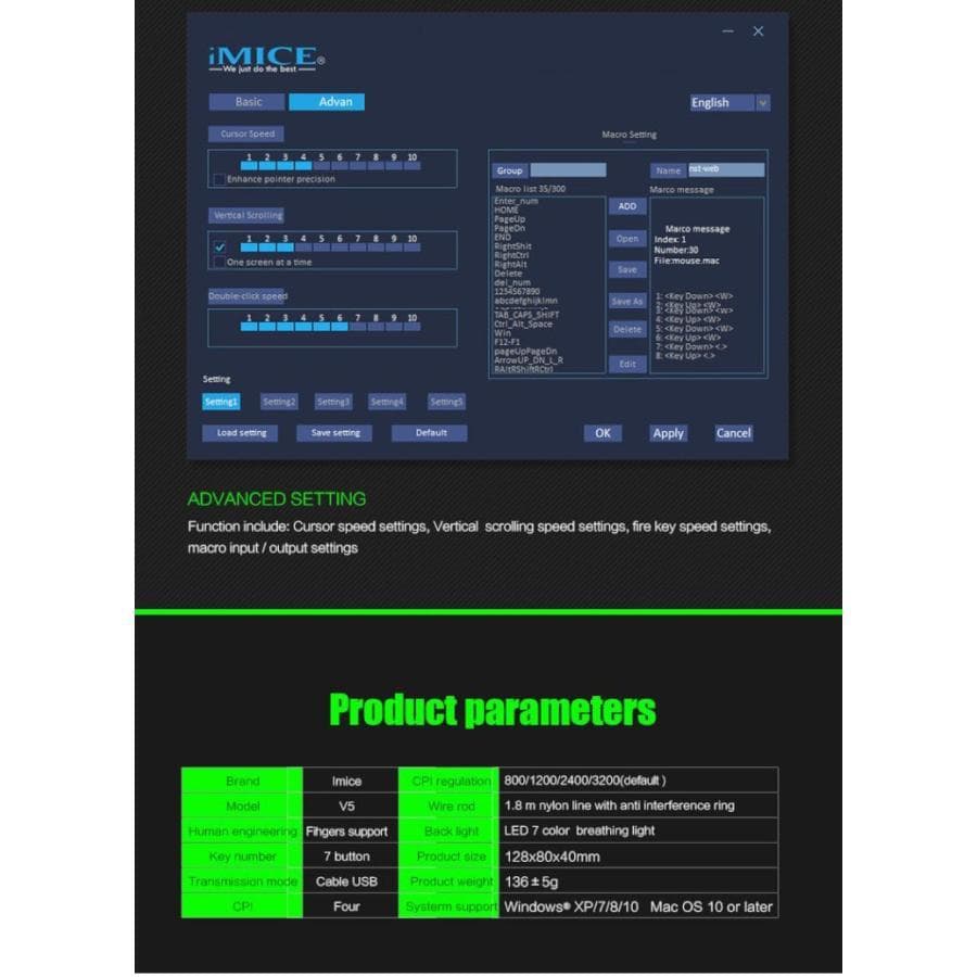 【10個】ゲーミングマウス iMICE V9 7ボタン 4000DPI 光学式
