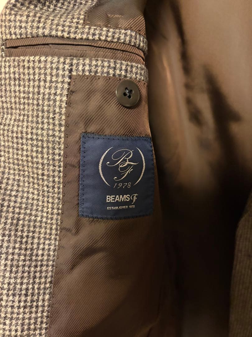 BEAMS F ブラウン系チェックジャケット