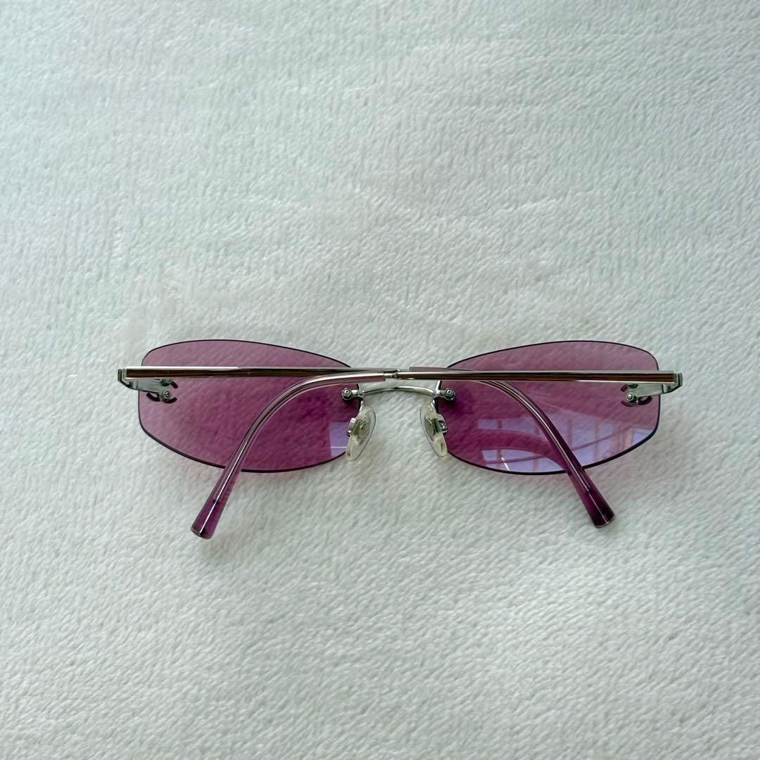 極美　CHANEL シャネル　パープル　リムレス　サングラス　アイウェア