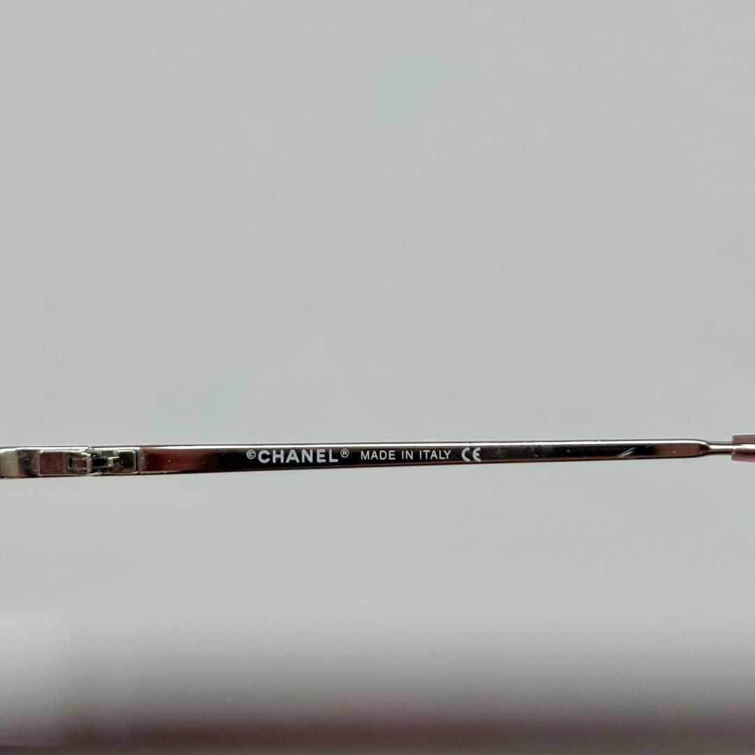 極美　CHANEL シャネル　パープル　リムレス　サングラス　アイウェア