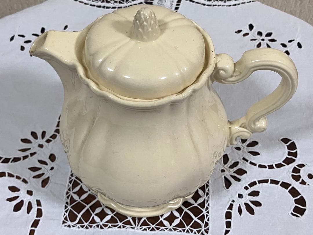 フランスアンティーク　￼サルグミンヌ　カフェポット　花リム