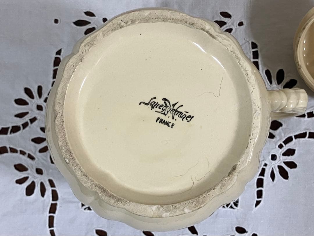 フランスアンティーク　￼サルグミンヌ　カフェポット　花リム