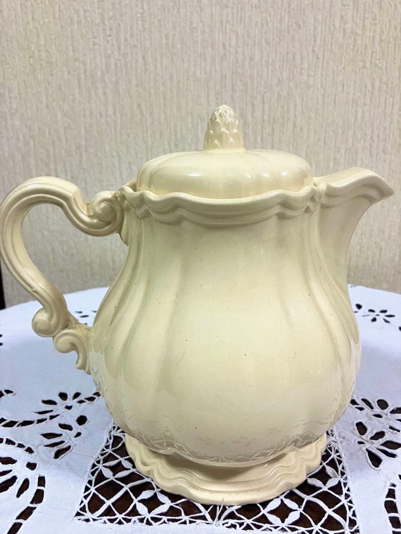 フランスアンティーク　￼サルグミンヌ　カフェポット　花リム