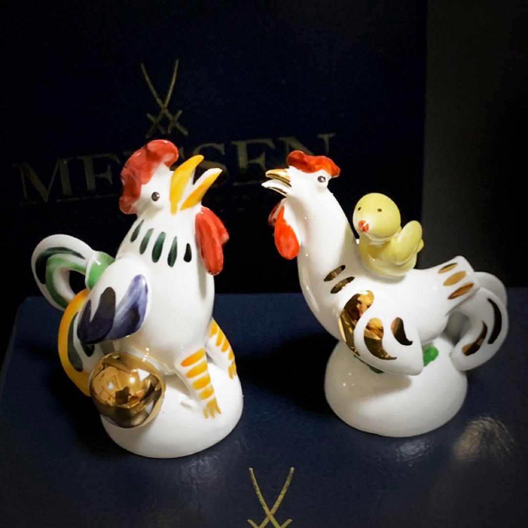 k*様 □美品☆ マイセン　手びねり　干支　鳥　酉　置物　限定　箱つき