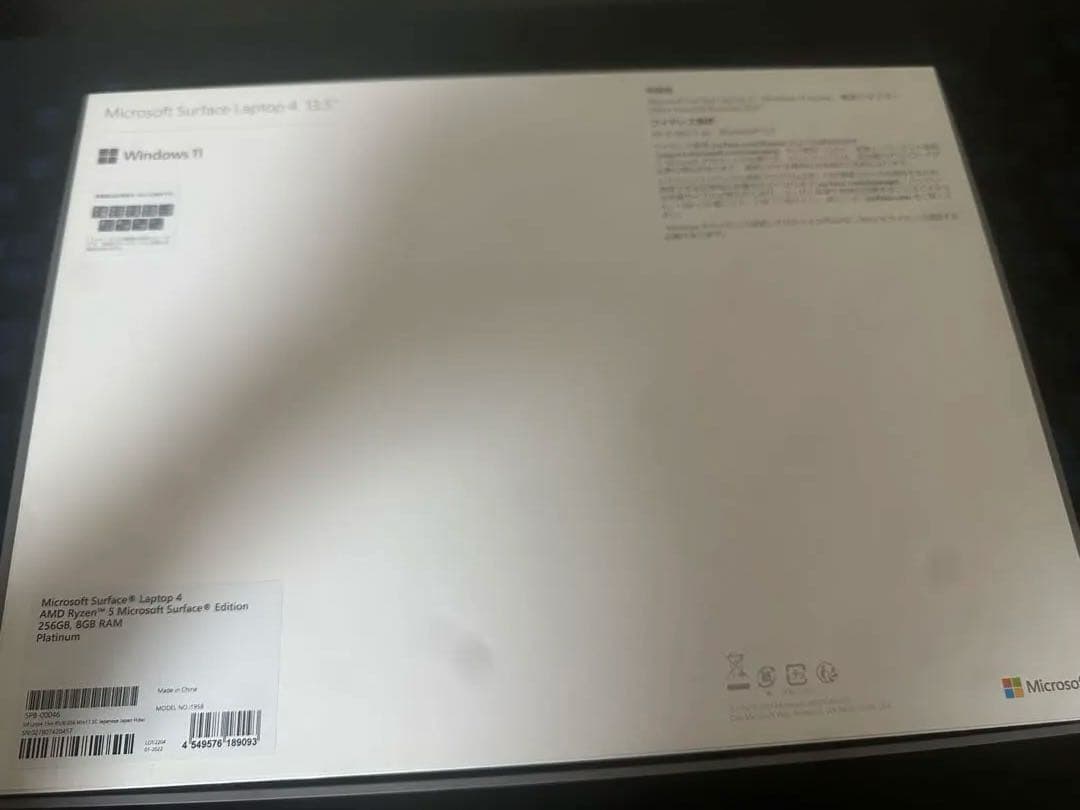 Windowsノート本体 Surface Laptop 4 AMD Ryzen 5 256GB 8GB