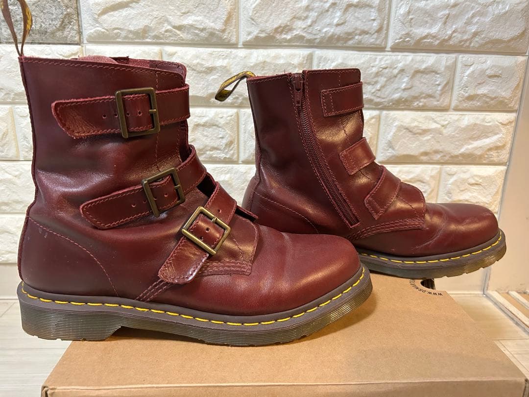 Dr. Martens BLAKE バーガンディ ベルトブーツ