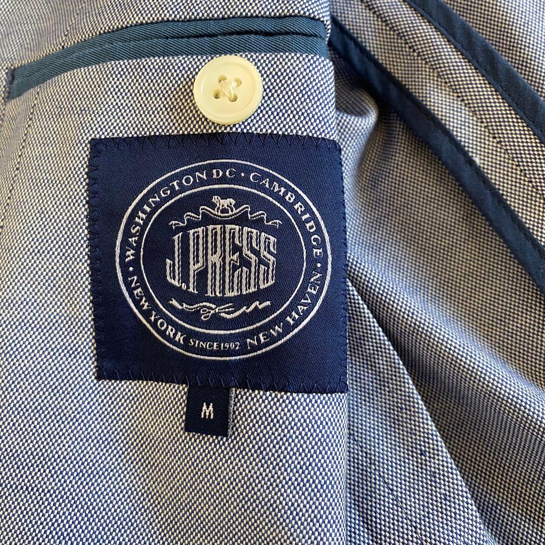 極美品✨ジェイプレス　アンコンジャケット　貝ボタン　水色　M