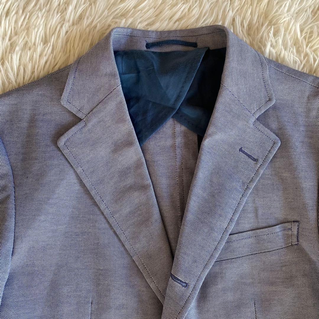 極美品✨ジェイプレス　アンコンジャケット　貝ボタン　水色　M