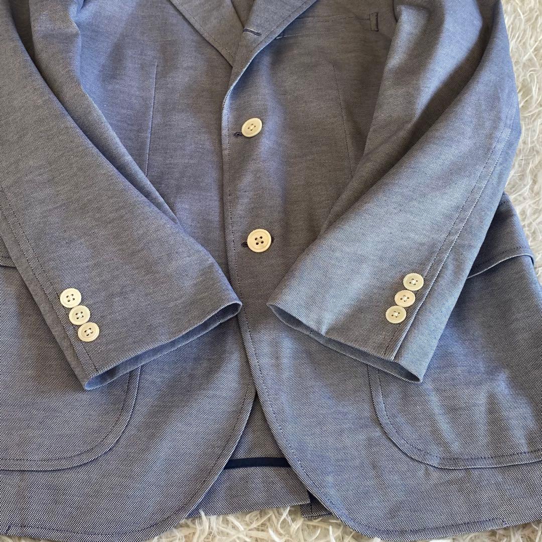 極美品✨ジェイプレス　アンコンジャケット　貝ボタン　水色　M