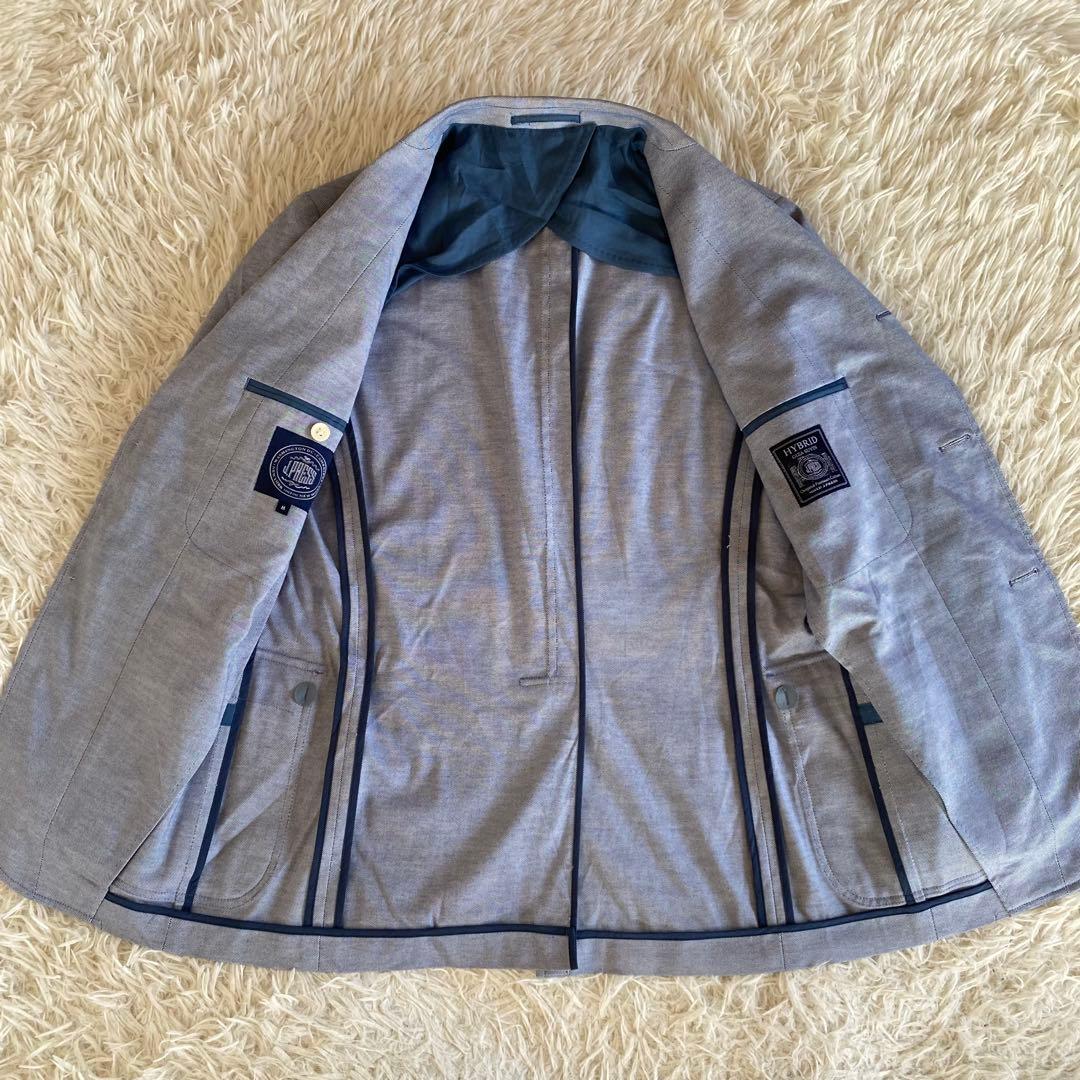 極美品✨ジェイプレス　アンコンジャケット　貝ボタン　水色　M