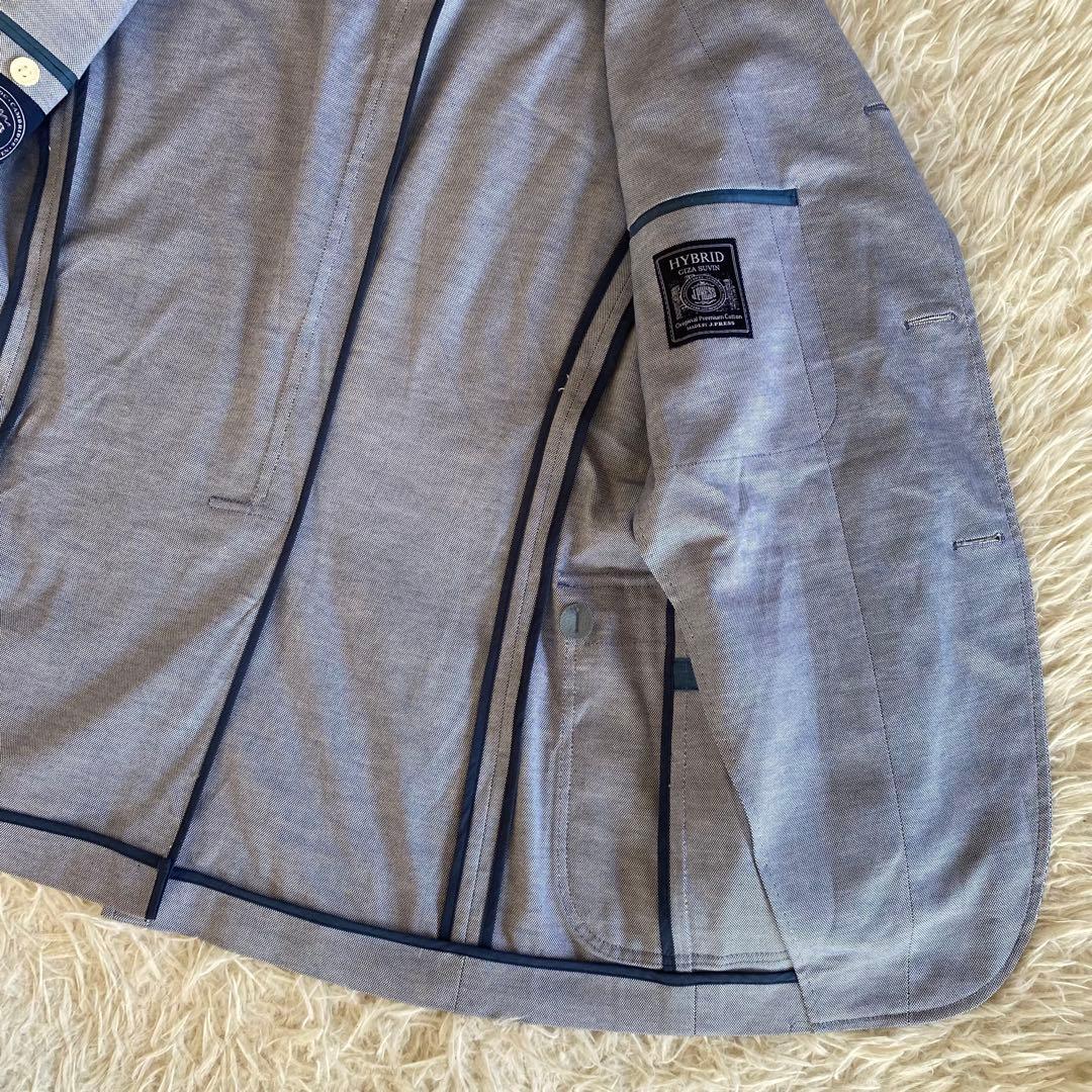 極美品✨ジェイプレス　アンコンジャケット　貝ボタン　水色　M