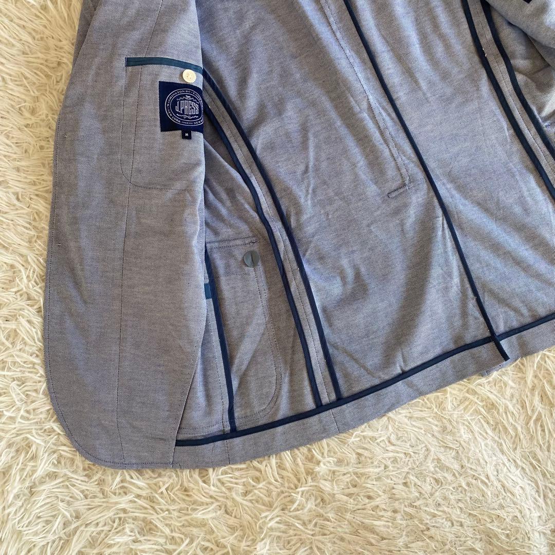 極美品✨ジェイプレス　アンコンジャケット　貝ボタン　水色　M