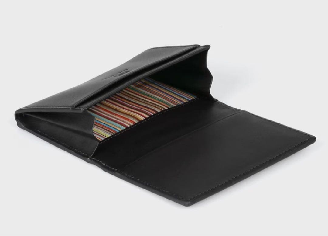 [新品]ポールスミスブラックレザー名刺入れ　外箱有り