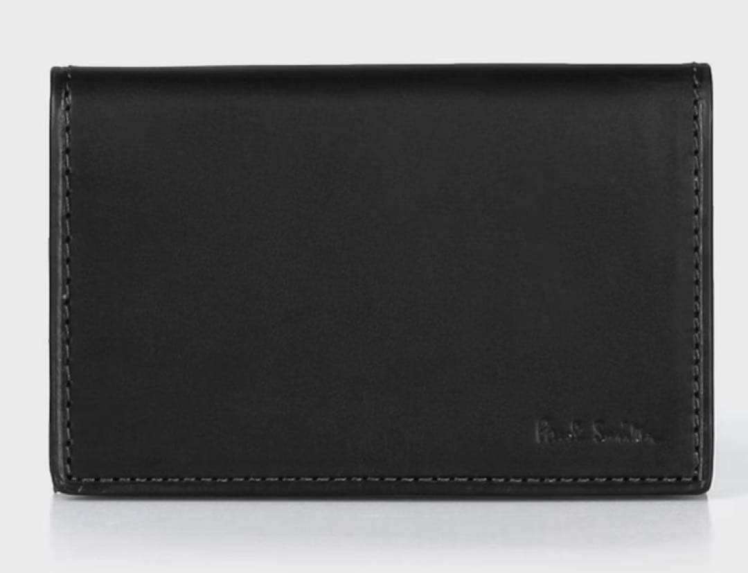 [新品]ポールスミスブラックレザー名刺入れ　外箱有り
