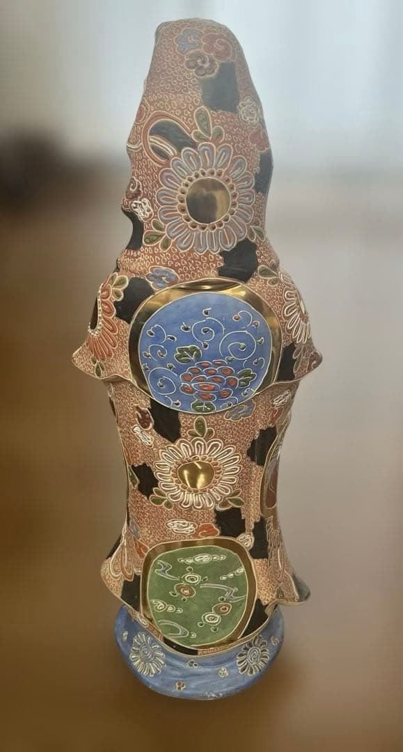 九谷焼　観音菩薩　金彩　美術置物　仏像　お守り