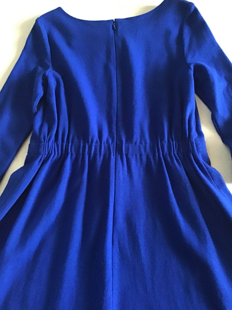 【ANAYI】ロイヤルブルーロングワンピース八分袖(38)