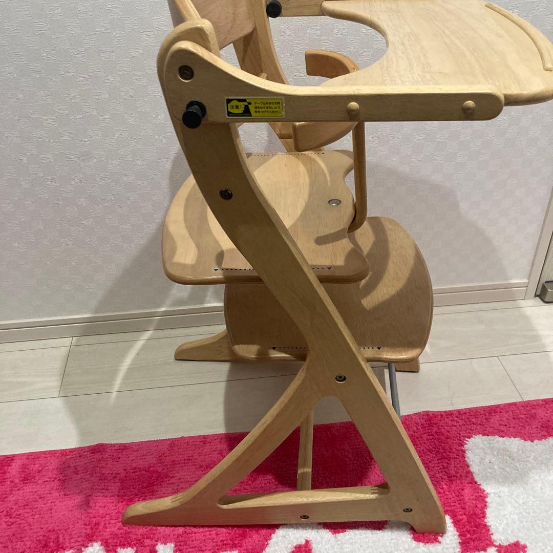 大和屋 すくすくチェアスリムプラス テーブル＆ガード付 ハイチェア ベビーチェア