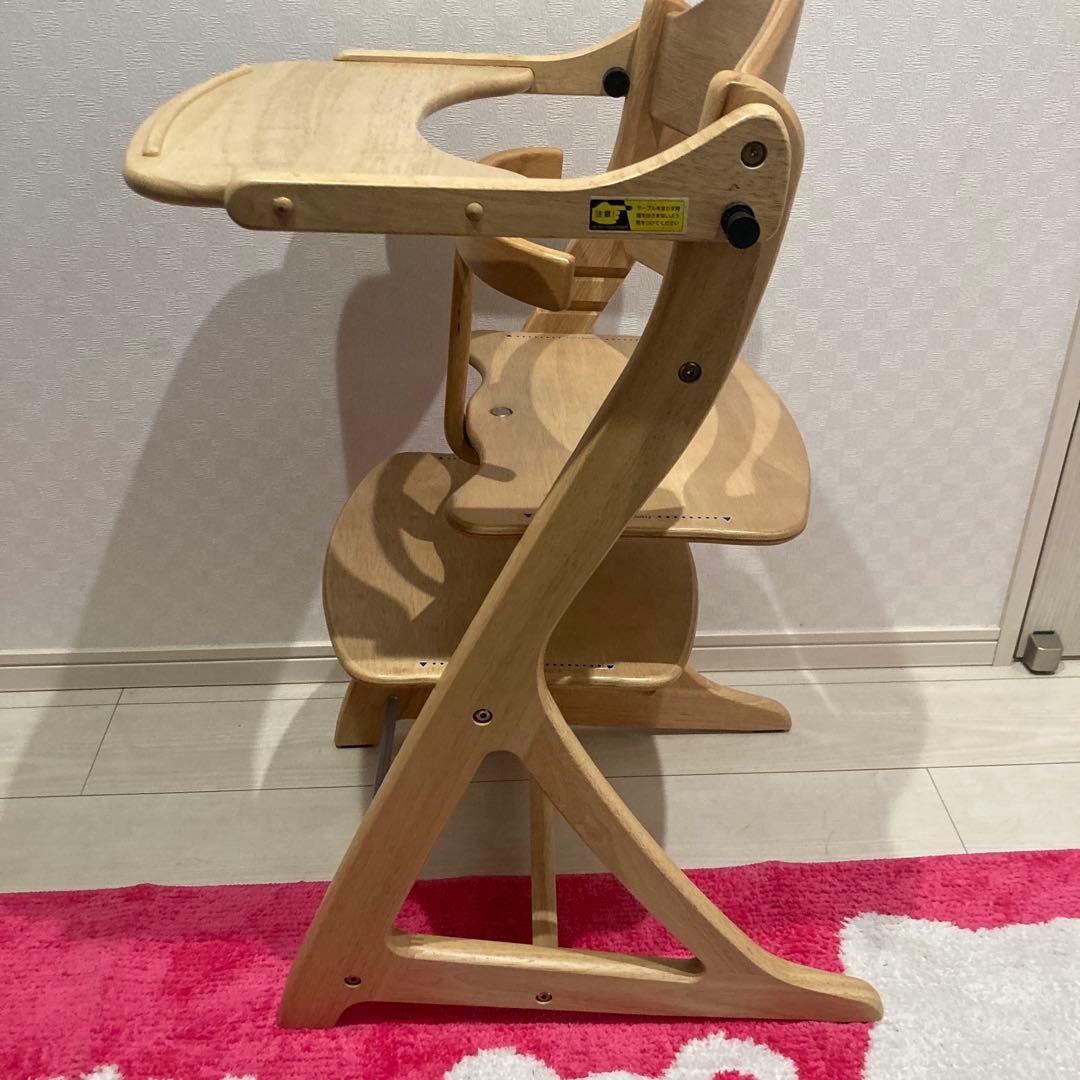 大和屋 すくすくチェアスリムプラス テーブル＆ガード付 ハイチェア ベビーチェア