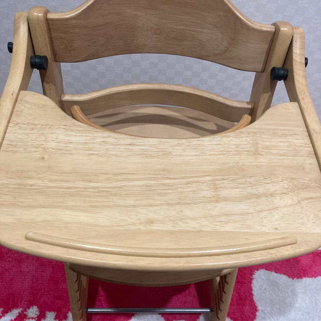 大和屋 すくすくチェアスリムプラス テーブル＆ガード付 ハイチェア ベビーチェア