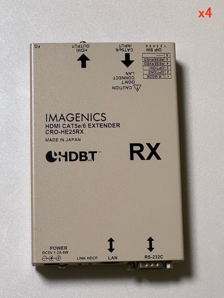 HDMI延長、送受信機　CRO-HE25RX+CRO-HE25TX４セット