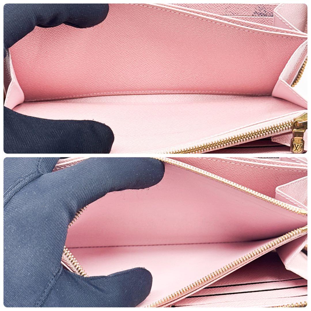 ルイヴィトン モノグラム ジッピーウォレット ピンク 財布 ファスナー ローズ