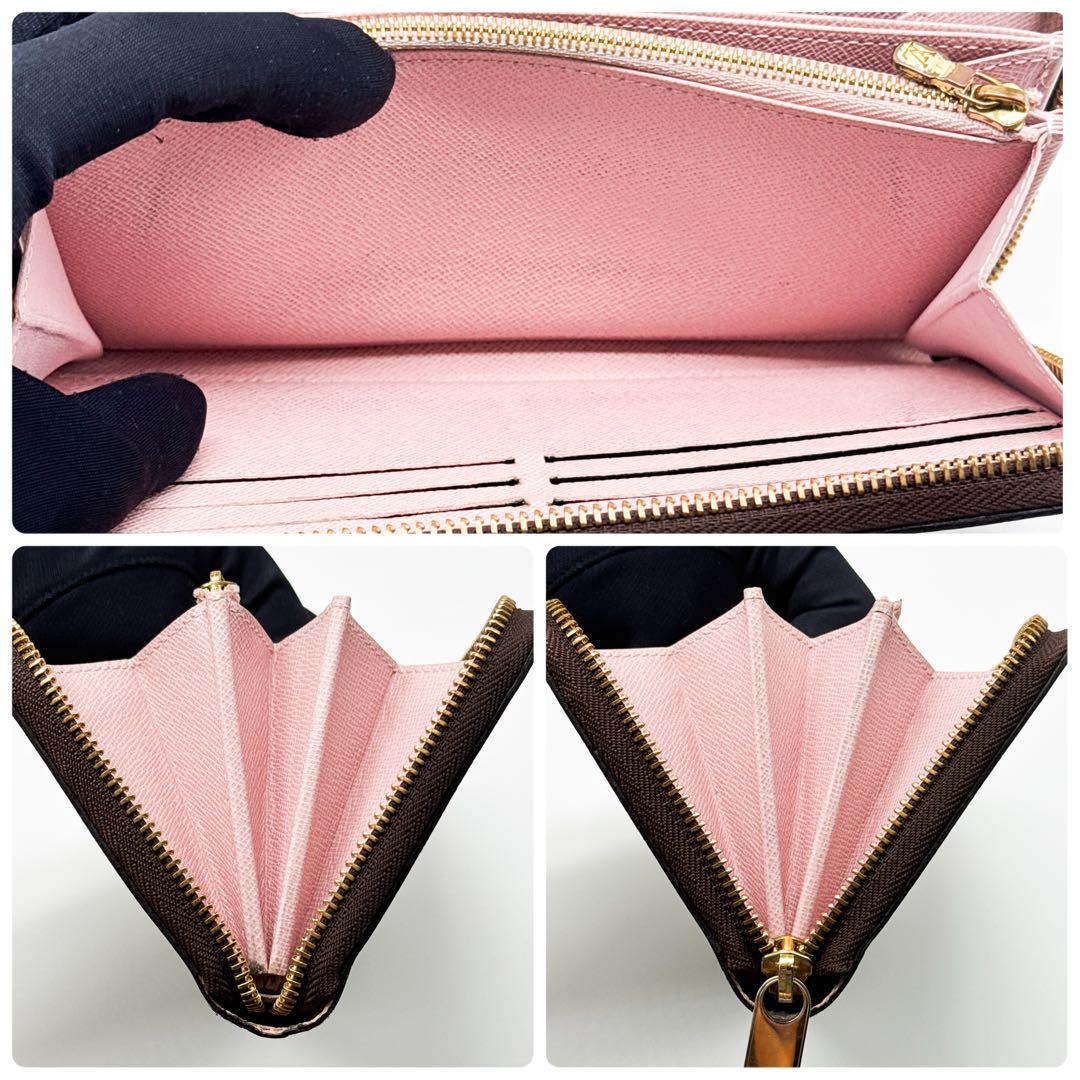 ルイヴィトン モノグラム ジッピーウォレット ピンク 財布 ファスナー ローズ