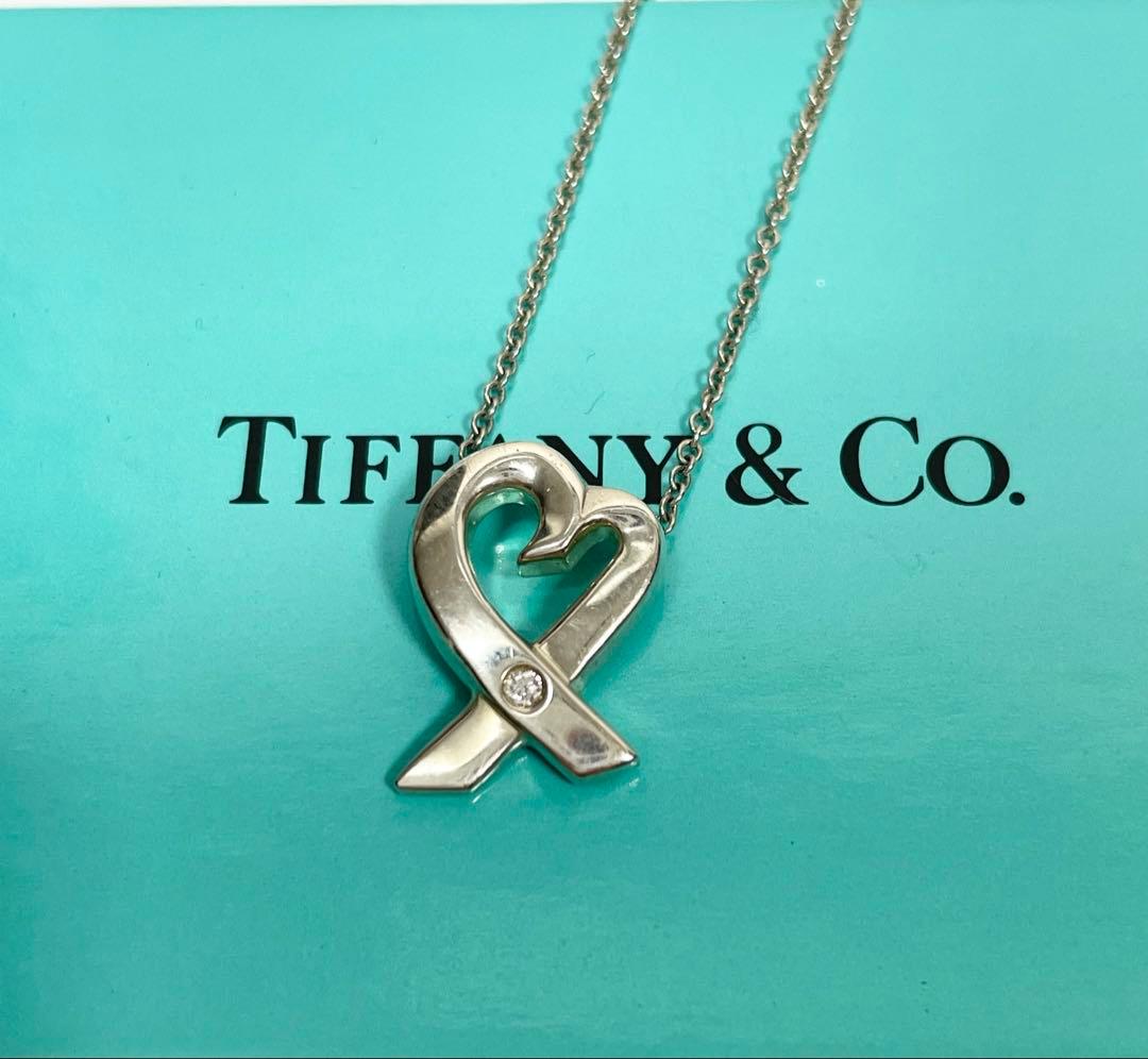 A99 ティファニー ラビングハート １Pダイヤネックレス 925シルバー
