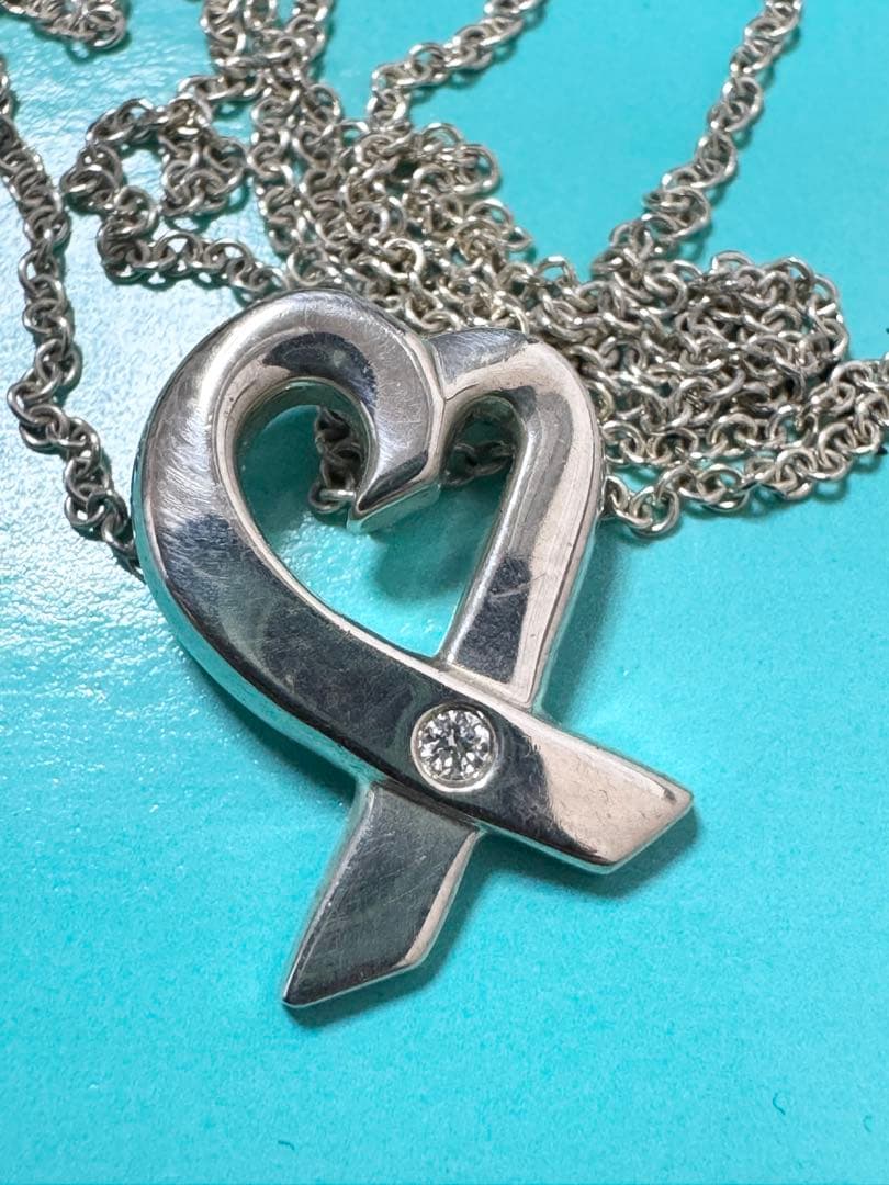 A99 ティファニー ラビングハート １Pダイヤネックレス 925シルバー