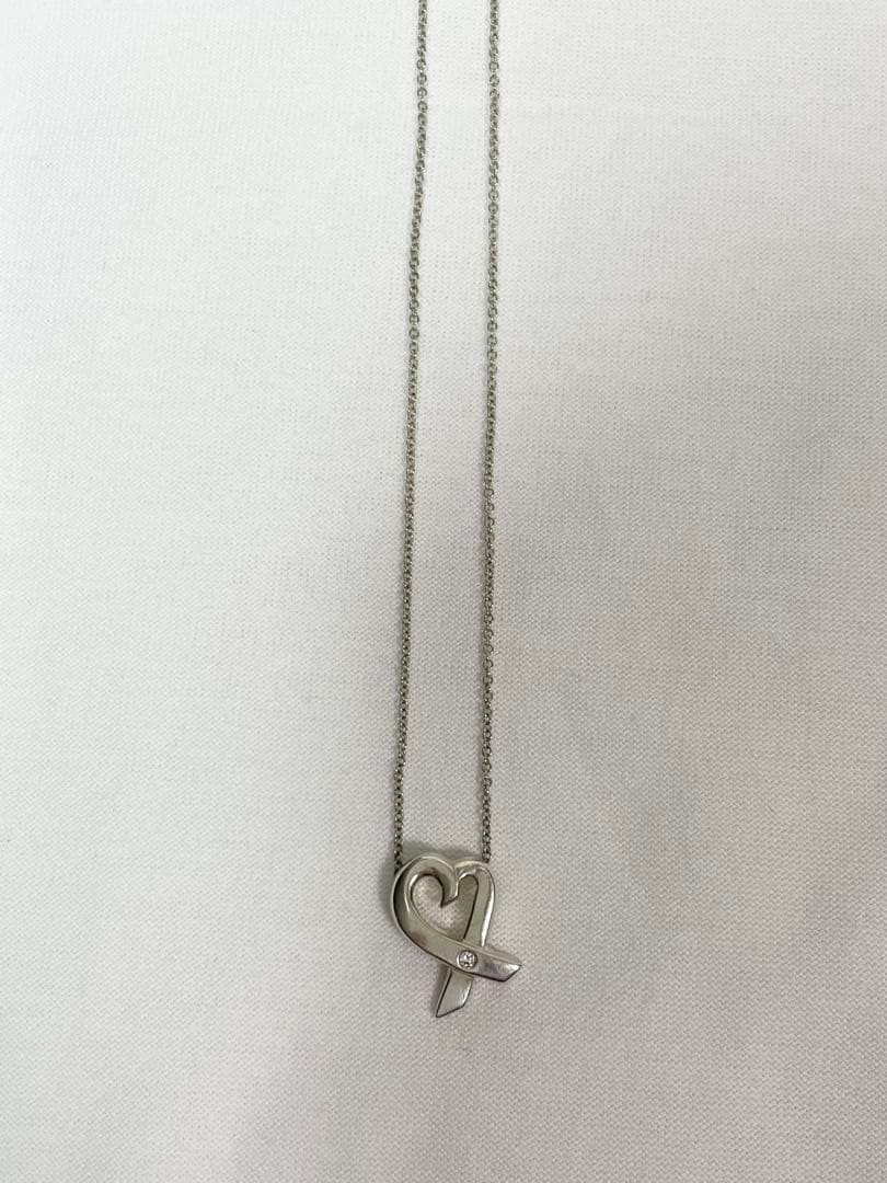 A99 ティファニー ラビングハート １Pダイヤネックレス 925シルバー