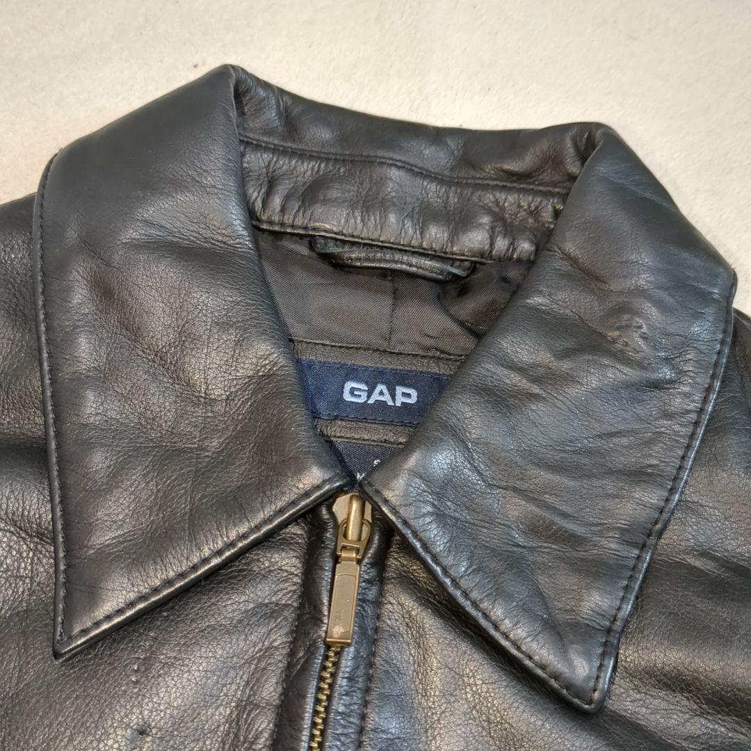 美品 オールドギャップ 牛革 レザージャケット ブラック ライダース