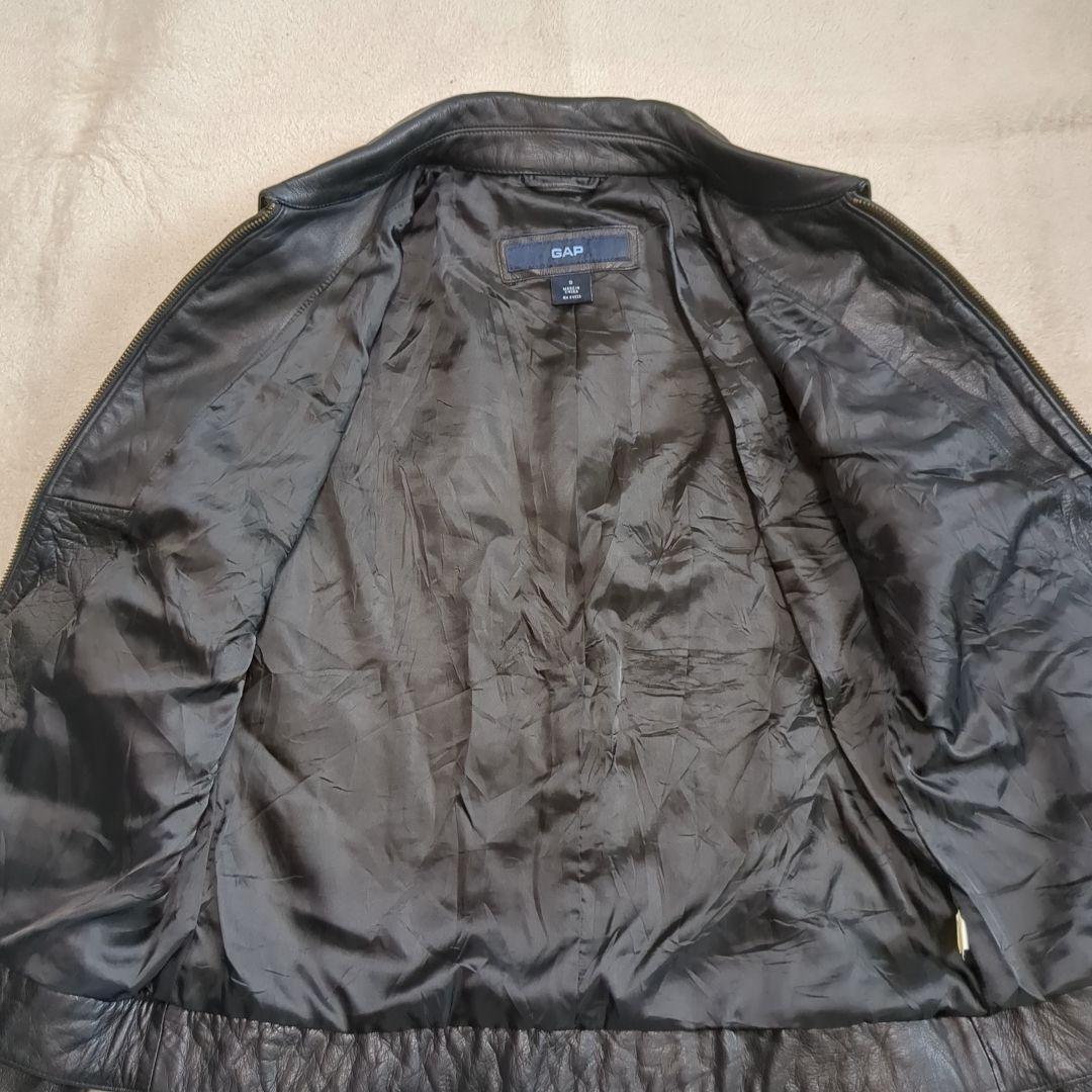 美品 オールドギャップ 牛革 レザージャケット ブラック ライダース