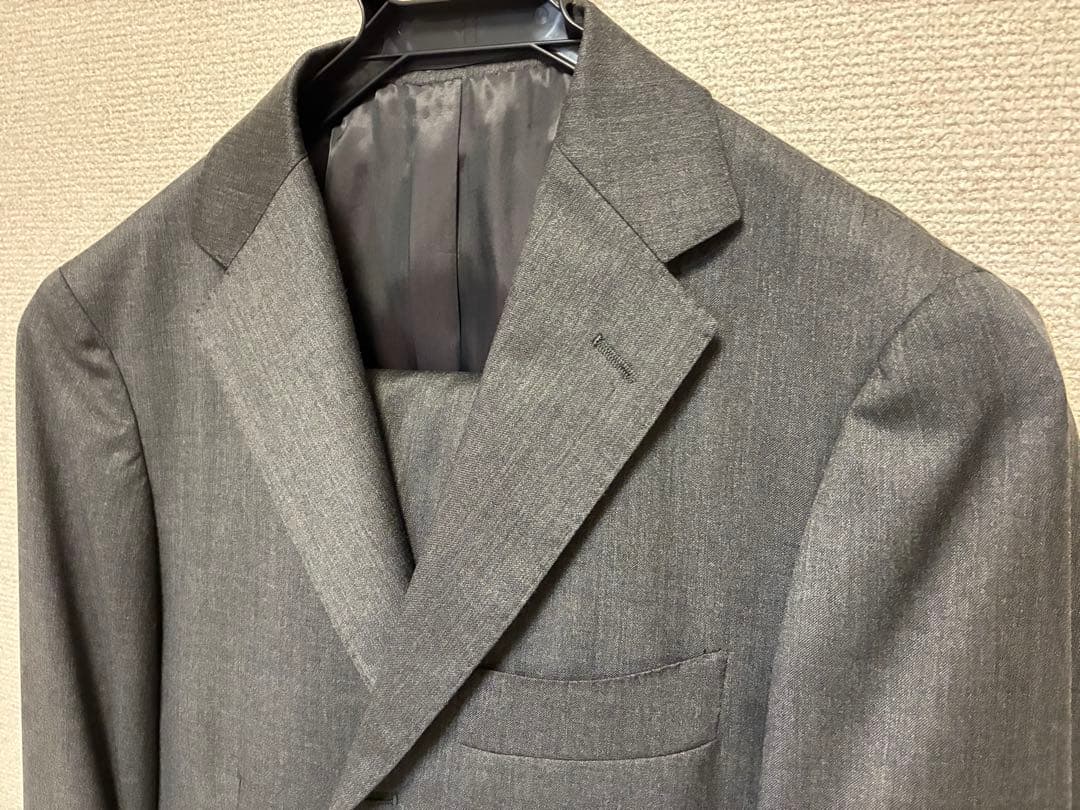 【カノニコ・ハンドメイド・160-8】チャコールグレー スーツ