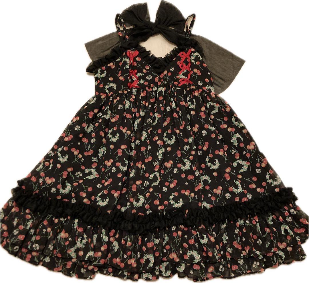 na+h ベビードール チェリー柄 ホルターネック エヌエープラスエイチ