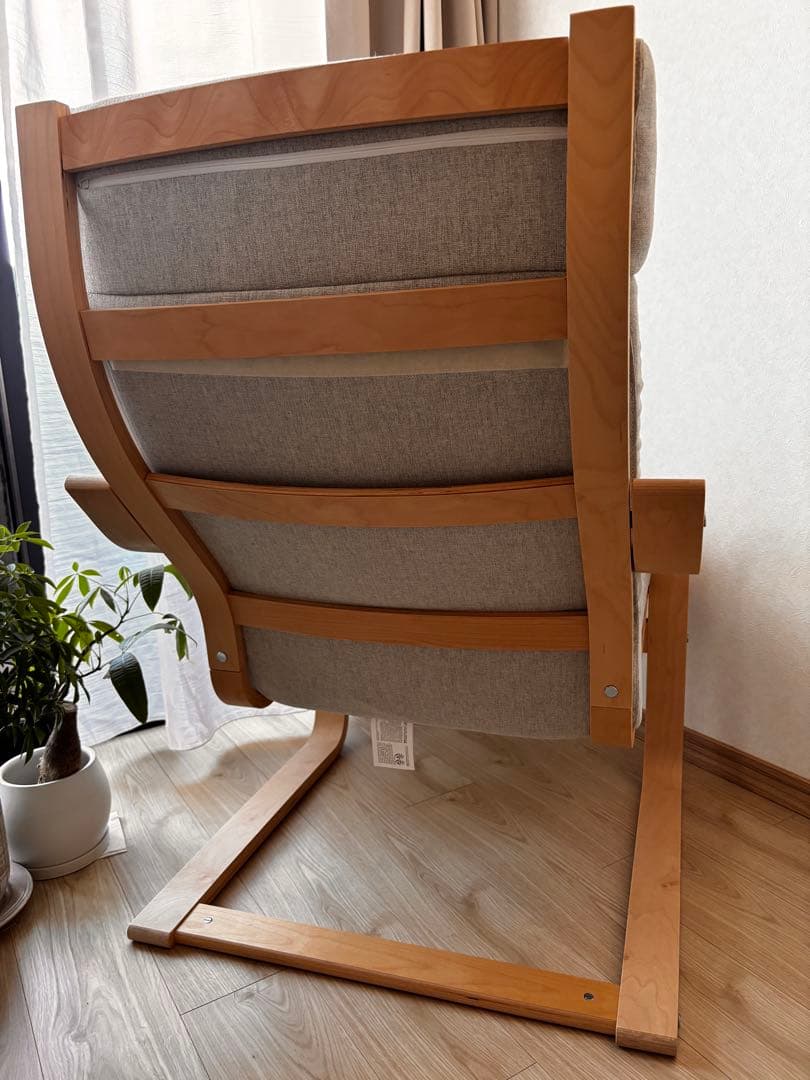 POÄNG ポエング パーソナルチェア, バーチ材突き板/グンナレド ベージュ