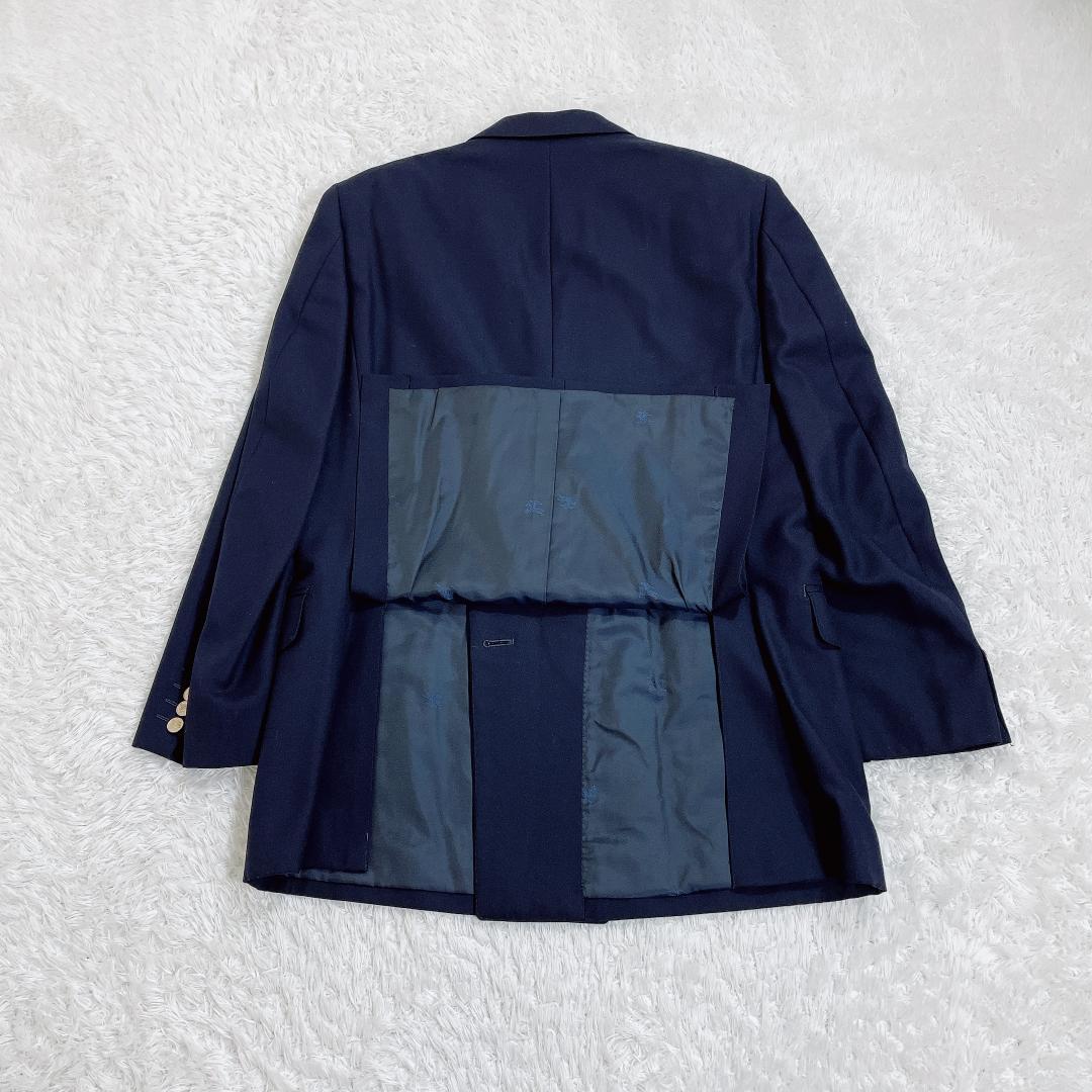 バーバリー 紺ブレ ダブル テーラードジャケット 金ボタン シャドーホース A7