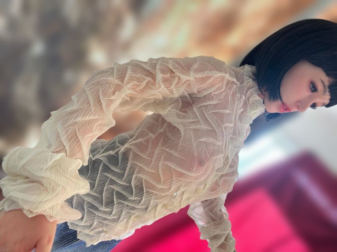 ISSEYMIYAKE　プリーツ 変形シアーシャツ