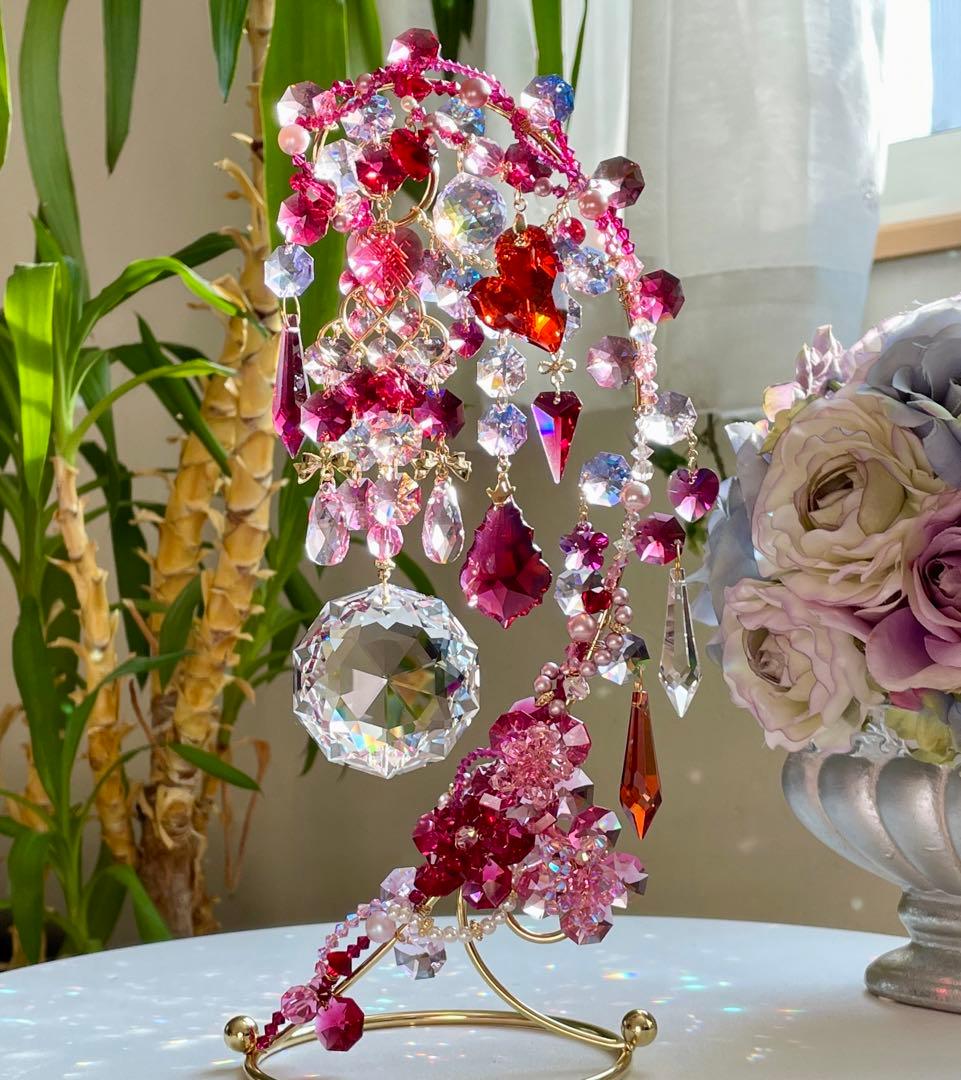 サンキャッチャー スワロフスキー ダリア50mm クリスタル