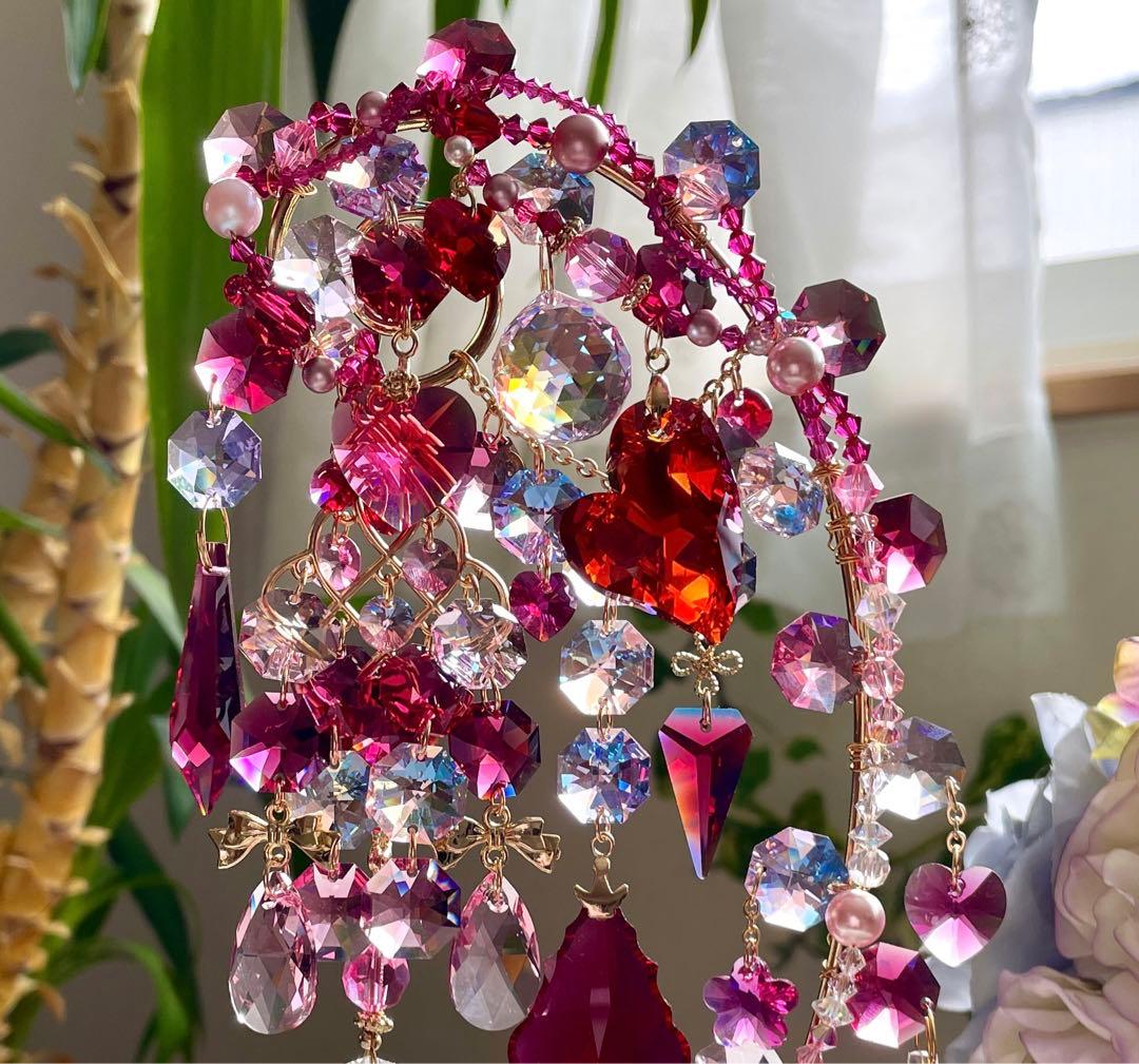 サンキャッチャー スワロフスキー ダリア50mm クリスタル