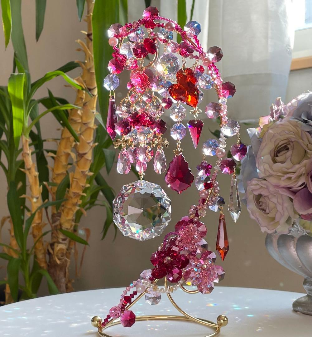 サンキャッチャー スワロフスキー ダリア50mm クリスタル