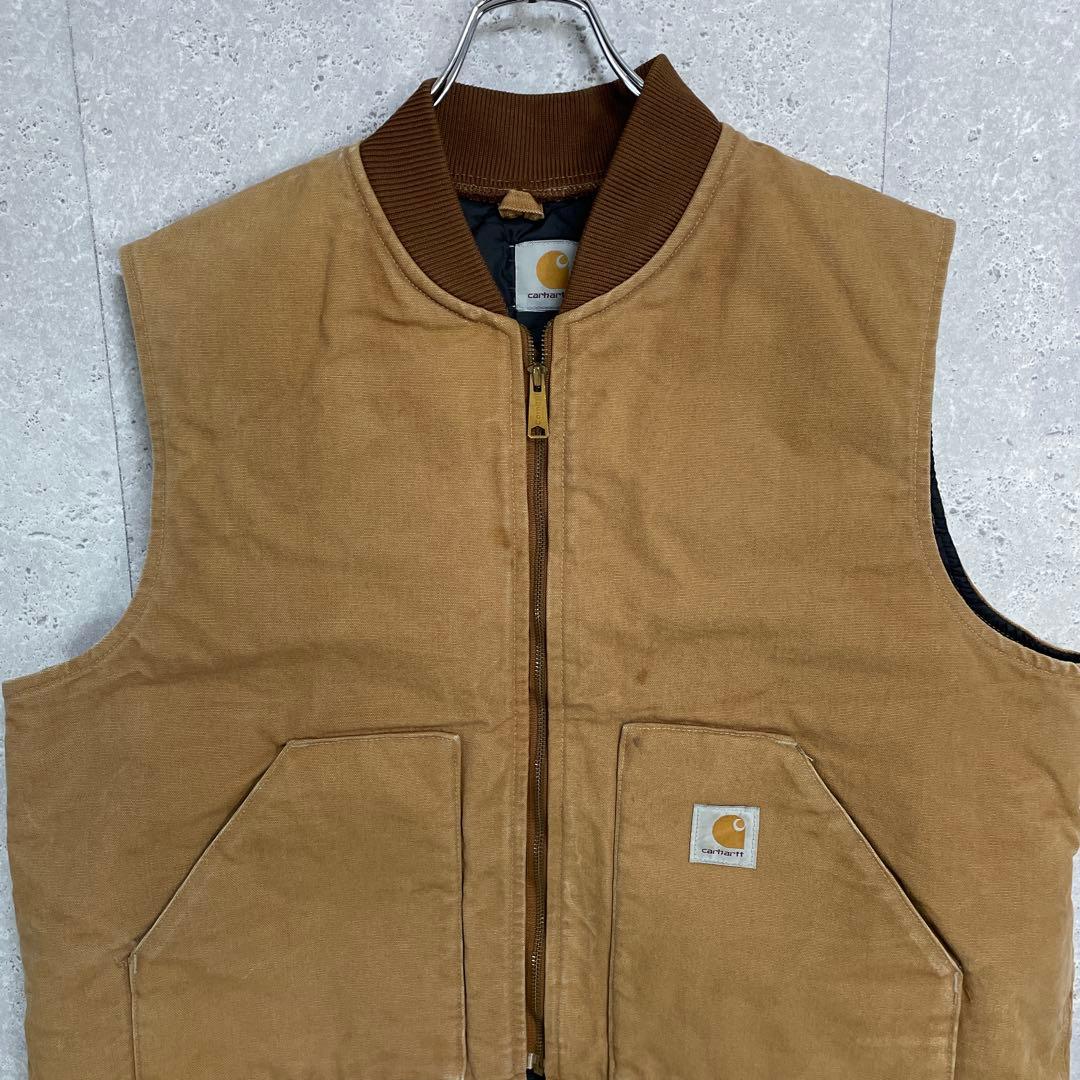 カーハート　ダックベスト　ブラウン　キルティング　ビックサイズ2XL程度