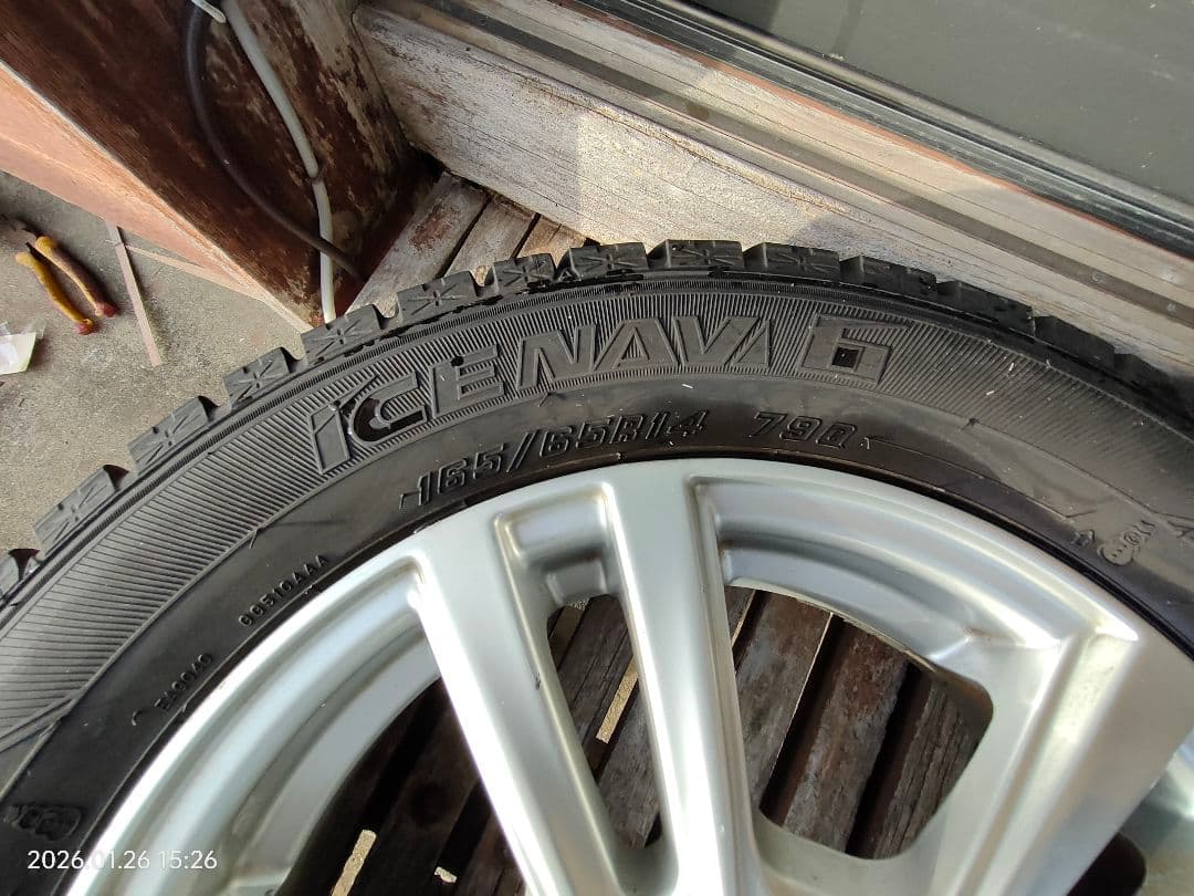 スタッドレスタイヤ&ホイールセット　165-65-14　ソリオ　直接引取希望