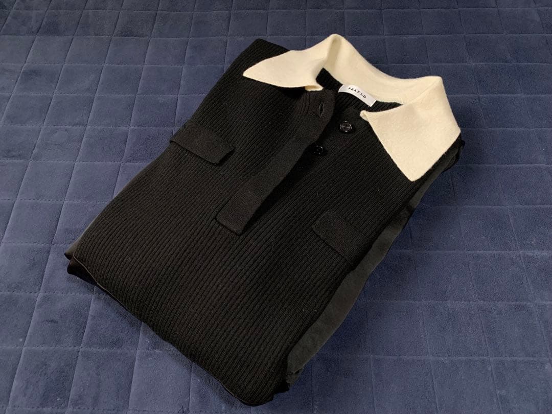 FRAY I.D オープンポロカラーニットワンピース