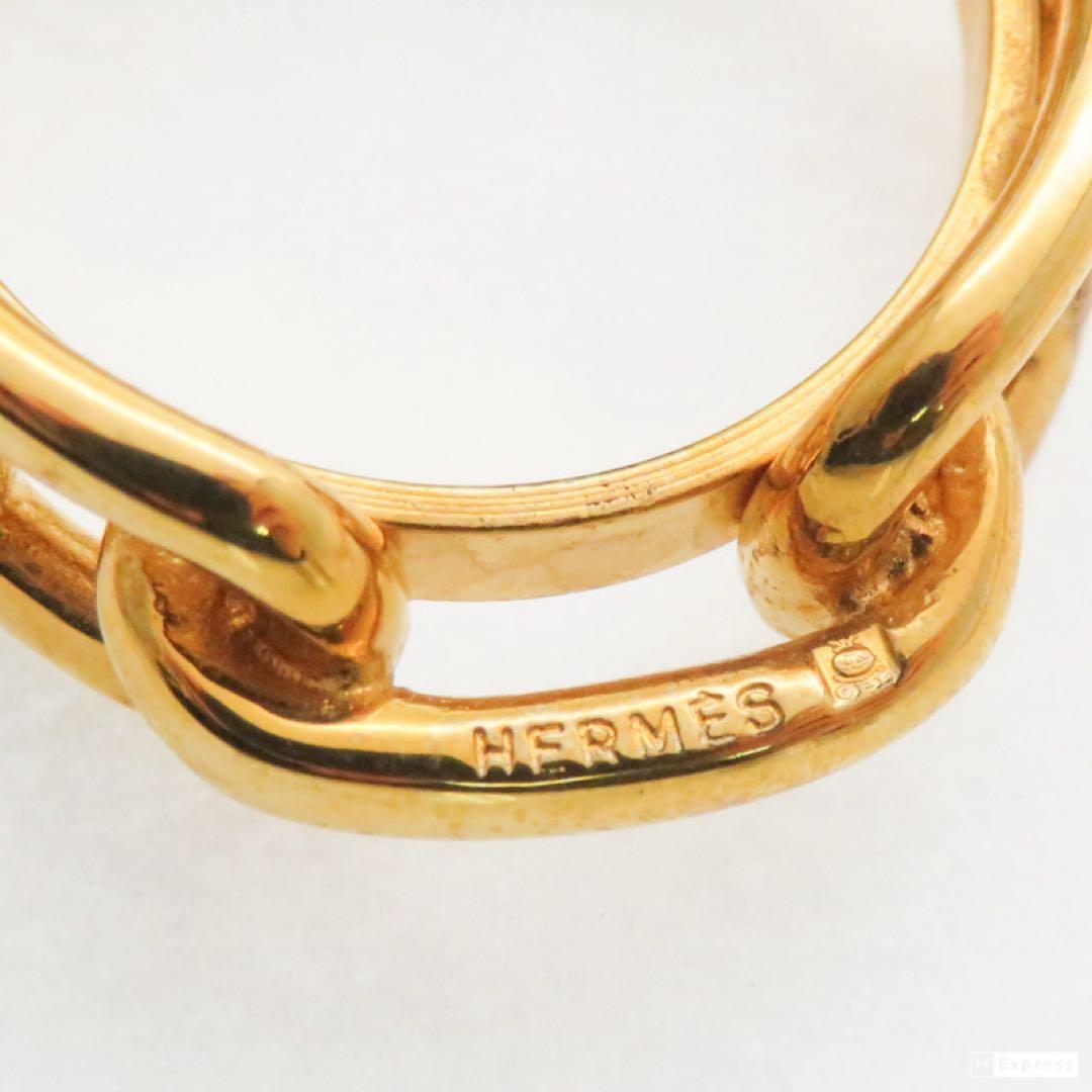 HERMES エルメス シェーヌダンクル スカーフリング ゴールド系